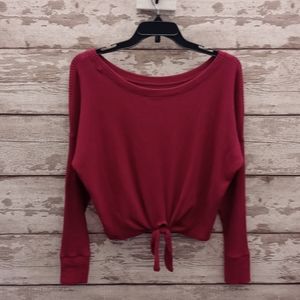 Abercrombie & Fitch Size M Wine Long Sleeve Tie Front Shirt